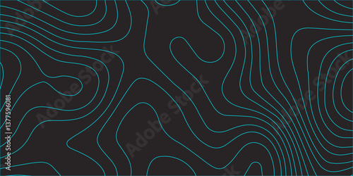 Aesthetic Topographic Line Map with Elegant, Wavy Fluid Patterns in Transparent PNG Format, Ideal for Designers and Cartographers with black background design 

