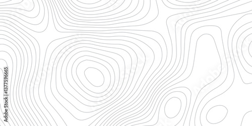 Stylized and Artistic Transparent Contour Map with Flowing Wavy Lines Over a White Background, Designed for Elegant Cartography and Design Projects