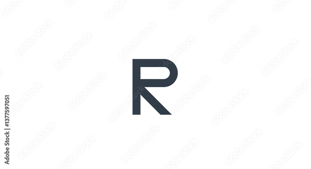 Dark Gray Letter R Logo on White Background Clean Design Dark Gray Letter R Logo on White Background Clean Design