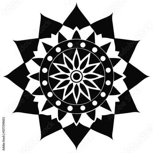 tibetan mandala formations silhouette vector illustration
