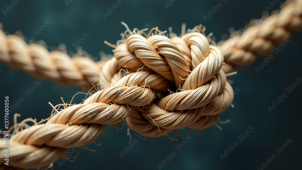 Rustic Abaca Rope Coarse Nautical Knot Detail Rustic Abaca Rope Coarse Nautical Knot Detail
