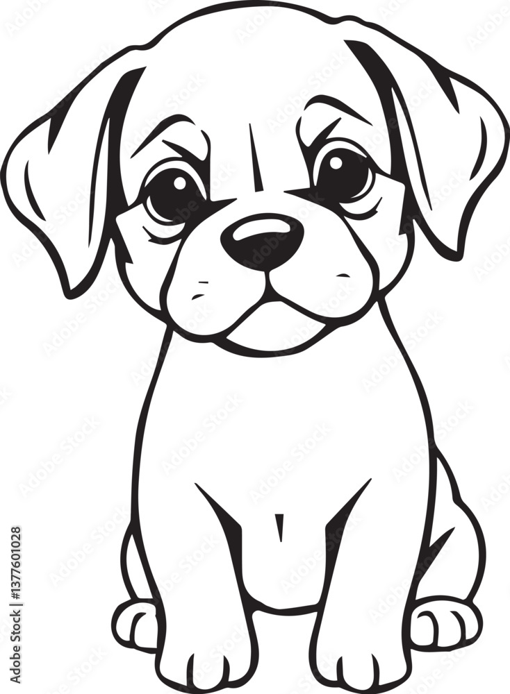 Cute puppy. Hand drawn vector illustration Cute puppy. Hand drawn vector illustration