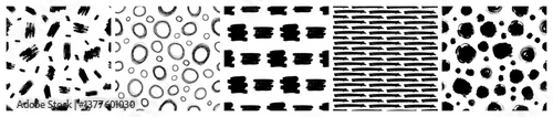 Set of seamless patterns with scribble smears