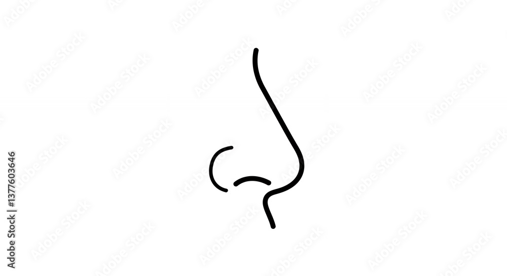 Minimalist Nose Line Art Simple Black and White Human Feature Minimalist Nose Line Art Simple Black and White Human Feature
