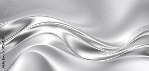 Abstract silver wave background, elegant flowing metallic curves, steel, background