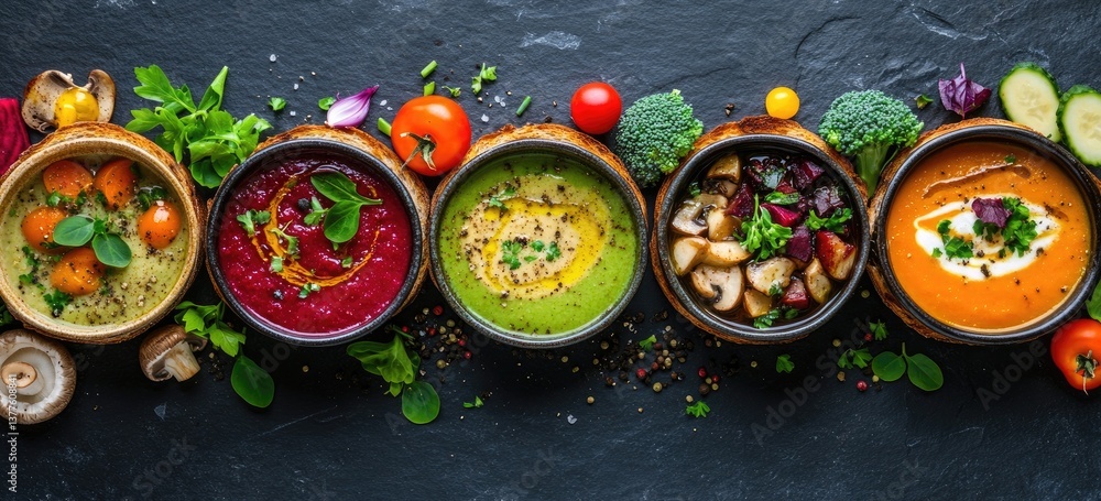 Colorful Vegetable Soups Colorful Vegetable Soups