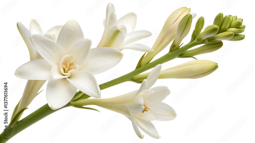 Fototapeta premium (Rajnigandha) – Tuberose isolated white background