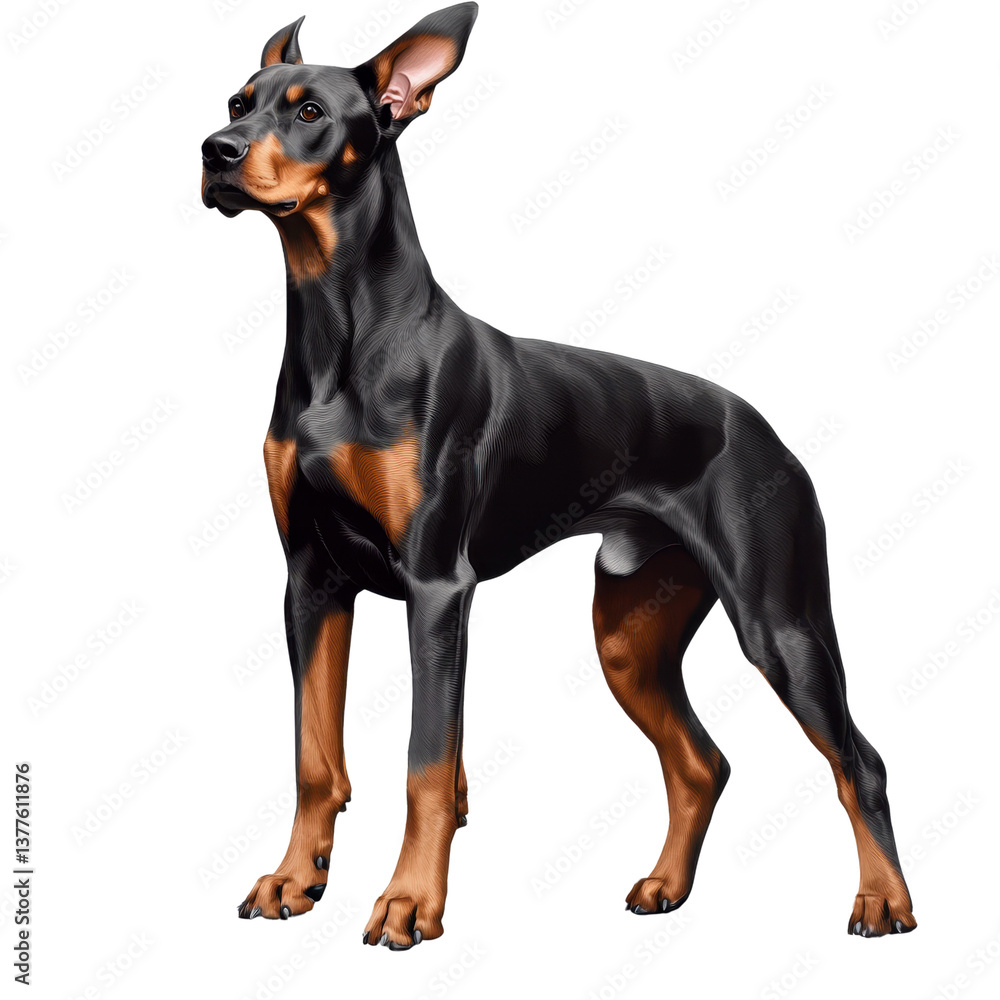 Elegant Doberman Alert Pose Elegant Doberman Alert Pose