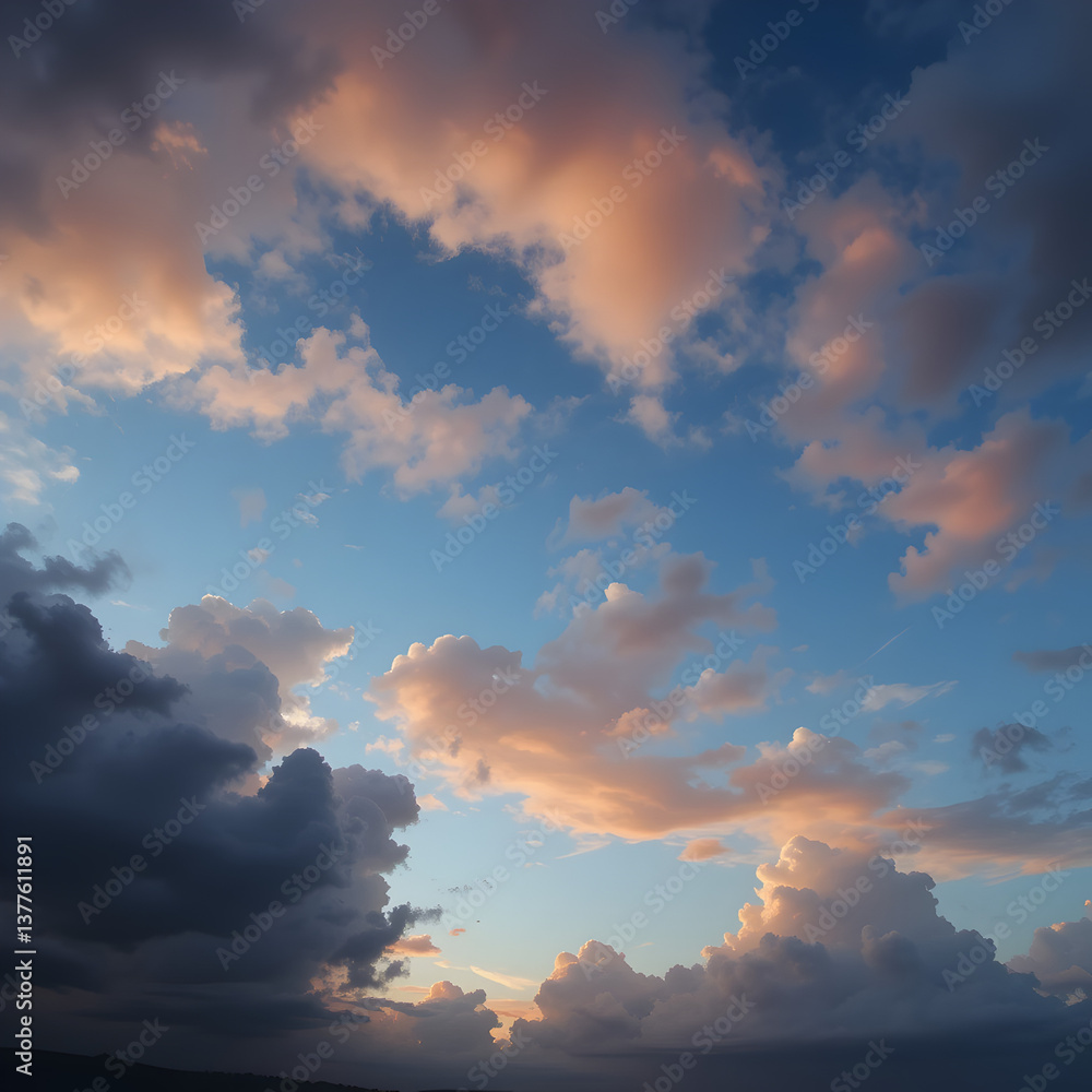 Fototapeta premium Sunset Sky: Clouds, Dusk, Nature