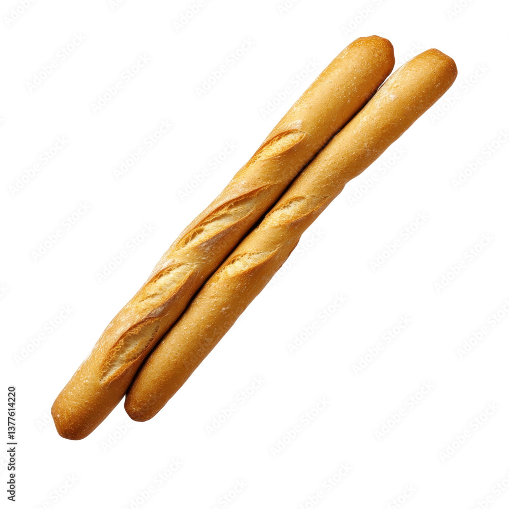 Freshly baked bread sticks with perfect styling and golden crust Freshly baked bread sticks with perfect styling and golden crust