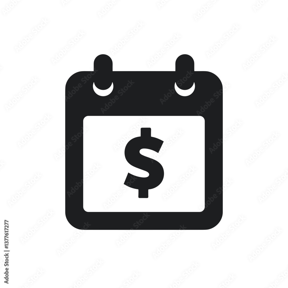 Calendar icon with dollar sign representing financial planning Calendar icon with dollar sign representing financial planning