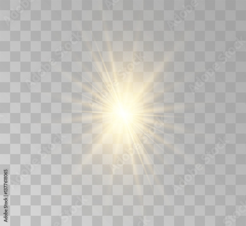 Transparent yellow sunlight special lens flash light effect. Front solar flare lenses	