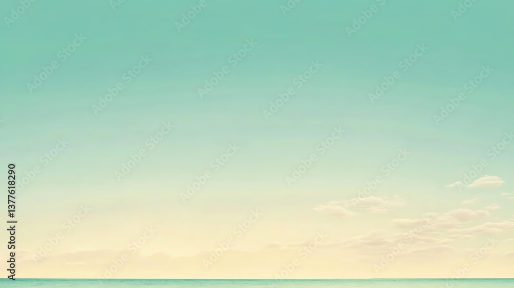 Fototapeta premium Clear blue sky with gentle clouds above ocean waters