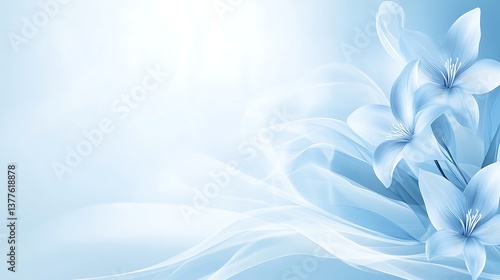 Beautiful light blue flowers with a swirling ethereal background design