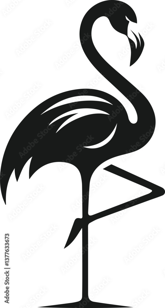 Obraz premium Black flamingo vector