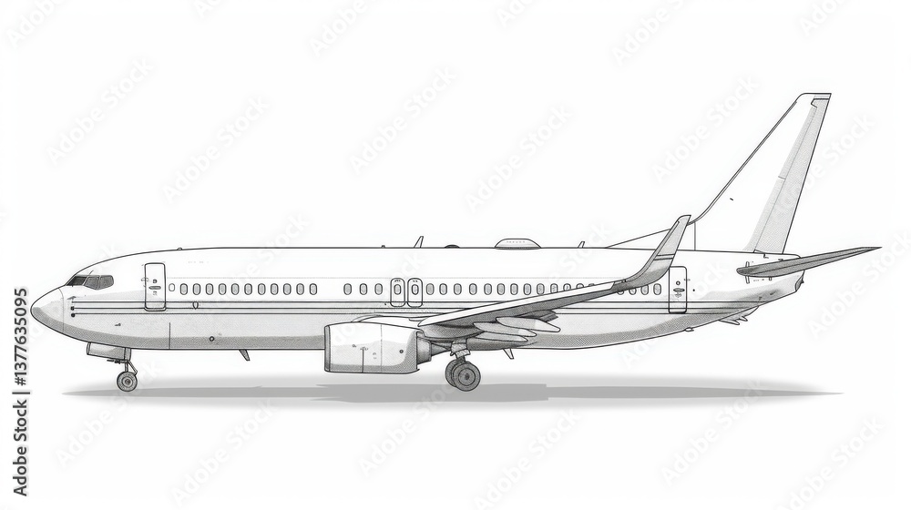 Passenger plane vector line icon illustration. Passenger plane vector line icon illustration.