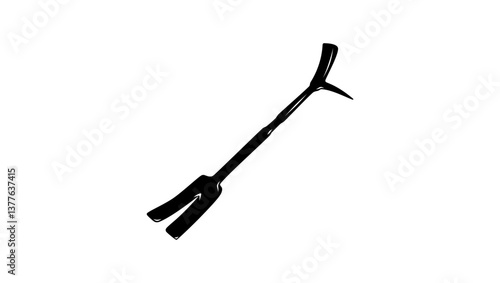 firefighter halligan bar symbol, black isolated silhouette
