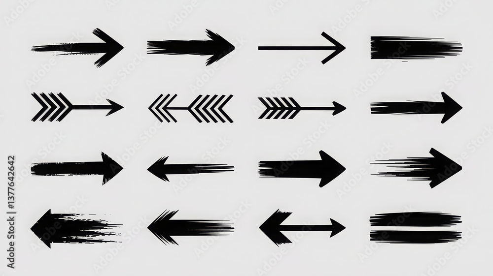 Creative arrow graphics representing fast motion, direction, and speed in design