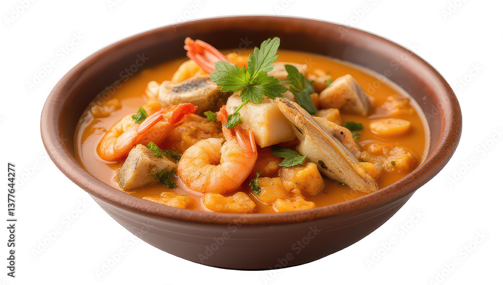 Delicious Seafood Stew in Rustic Bowl Delicious Seafood Stew in Rustic Bowl