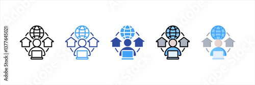 Remote Work Multi Style Icon Set