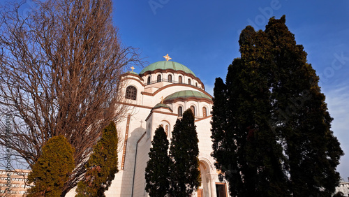 Obraz na płótnie Sveti Sava orthodox Christian temple in Belgrade, Serbia. w salonie