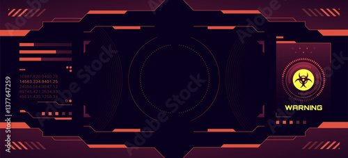 Red Code Warning Sign Black Background