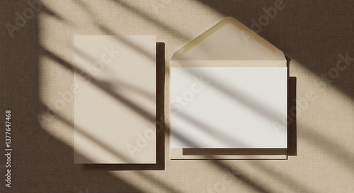 Sunlit Stationery: Warm Hues & Shadow Play AI Generated