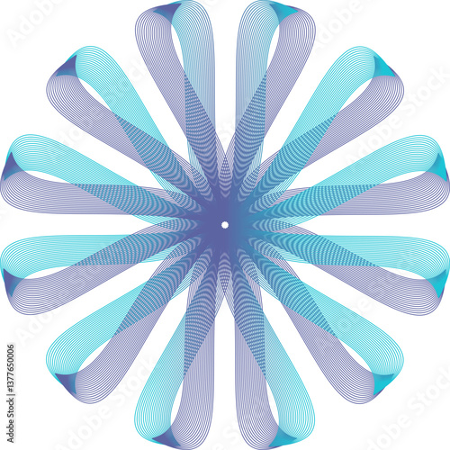 Spring flower. Vector element for diploma, certificate, currency, voucher or money design. EPS 10 version.