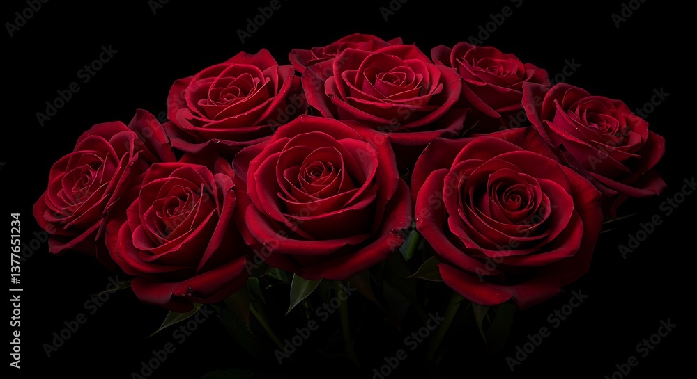 Fototapeta premium Crimson Night Blooms AI Generated