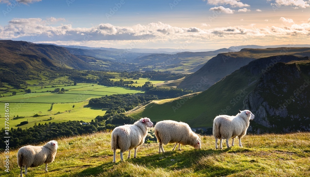 Fototapeta premium sheep in the mountains