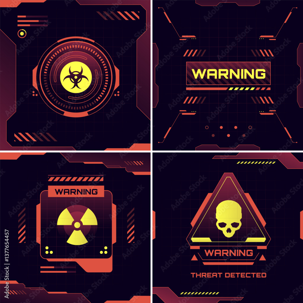 Obraz premium Warning Sign Background Set