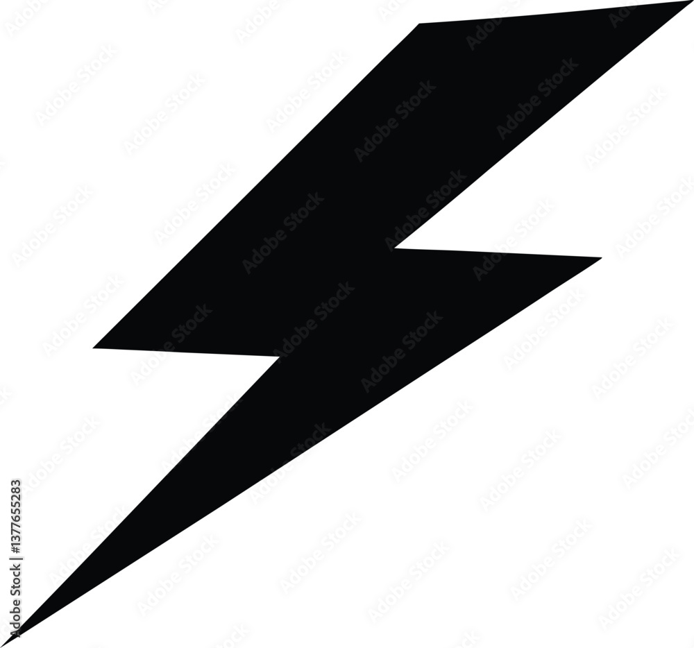 Lightning bolt black silhouette,bolt vector illustration Lightning bolt black silhouette,bolt vector illustration