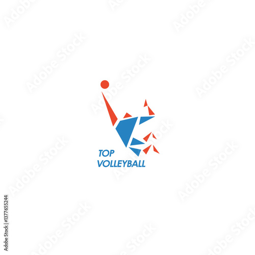 Geometry volleyball player kills the ball logo