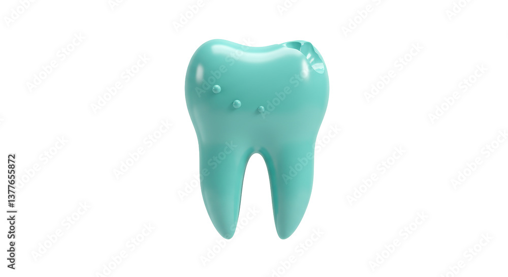 Isolated Blue Tooth With Cavity Isolated Blue Tooth With Cavity