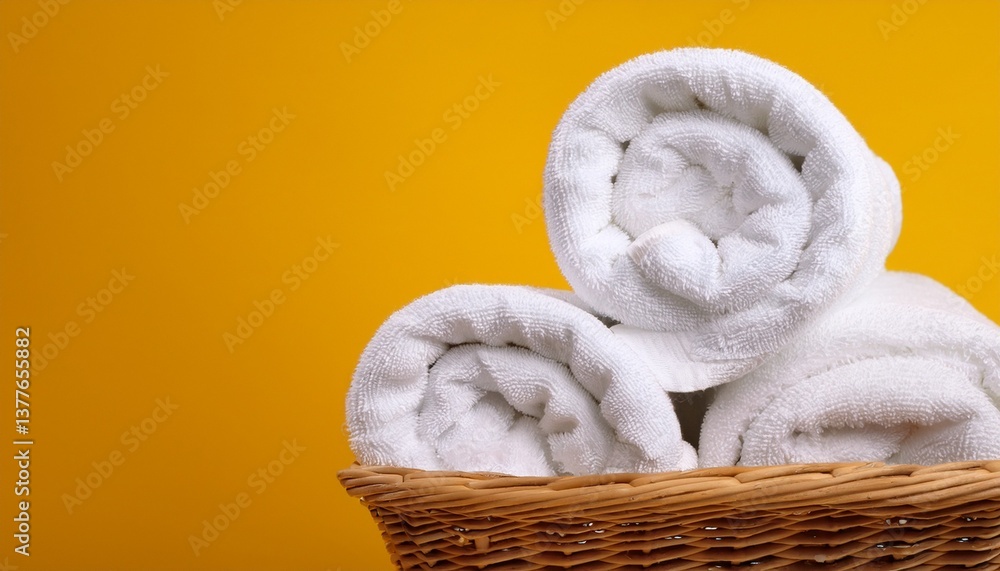 towels in a wicker basket towels in a wicker basket