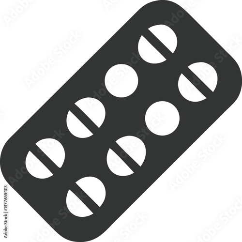 Simple Pill Pack Icon in with Transparent Background