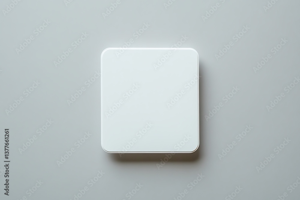 Minimalist White Rounded Square Shape on a Solid Light Gray Color Background Minimalist White Rounded Square Shape on a Solid Light Gray Color Background