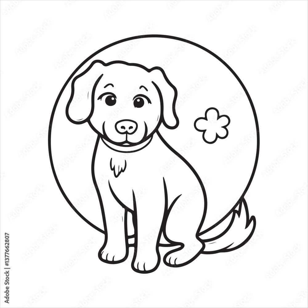Fototapeta premium Hand drawn dog logo isolated on white background