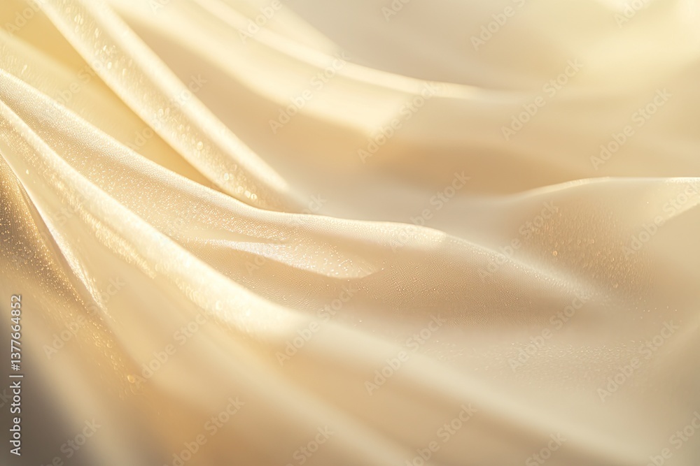 Obraz premium Delicate, flowing, light beige fabric with subtle shimmer