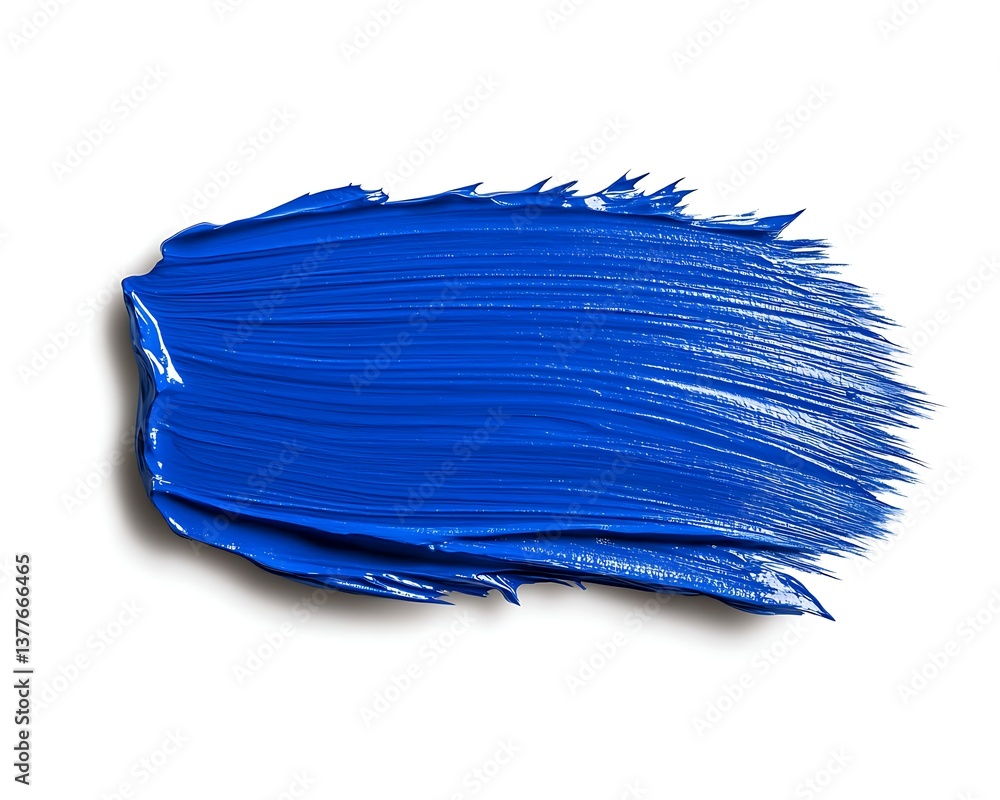 Blue Paint Stroke on White Blue Paint Stroke on White