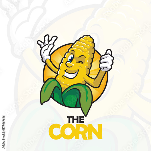 Cute corn cartoon style illustration vector design