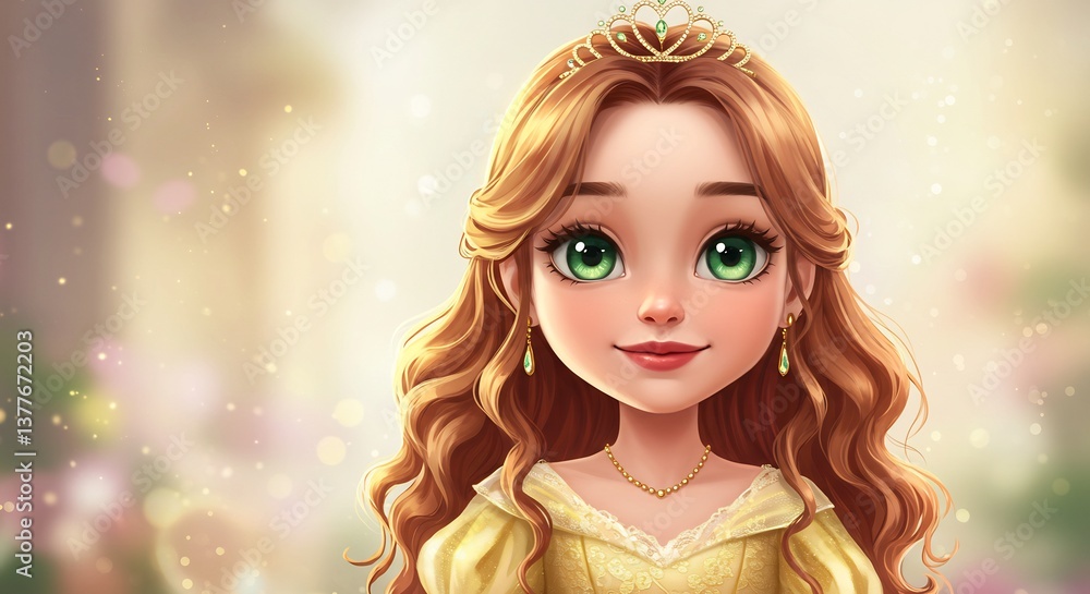 Fairytale Princess Soft Light Portrait. AI Generated