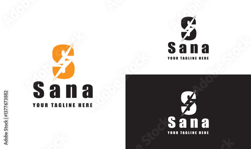 company logo design, business logo design, s lightning logo, electro bolt logo.