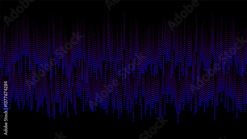 Musical sound waves of dynamic frequency backdrop. Wave Sound signals with high low frequency amplitudes. Gradient vector isolated on black background