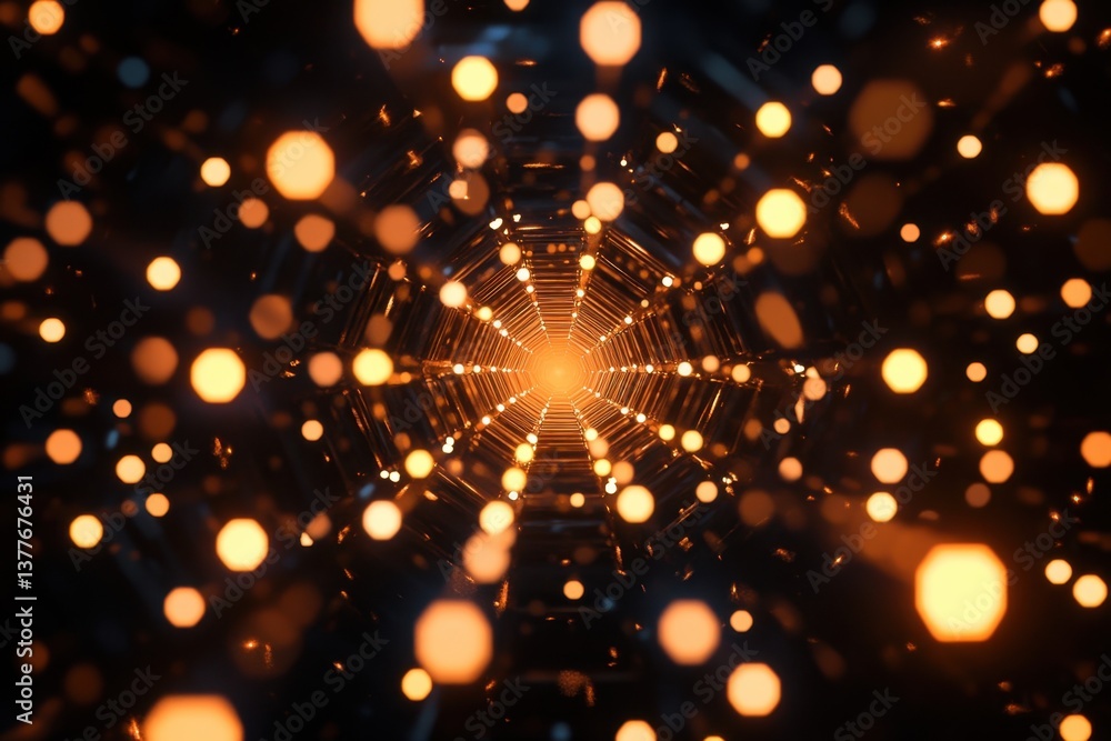 The image depicts a cosmic explosion of sparkling energy, featuring vibrant orange and yellow particles against a dark space background. It could be used for digital artwork or graphic design purposes The image depicts a cosmic explosion of sparkling energy, featuring vibrant orange and yellow particles against a dark space background. It could be used for digital artwork or graphic design purposes