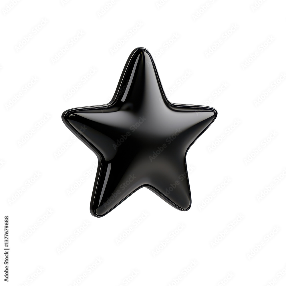 3D black star-shaped object with a glossy finish. transparent background. 3D black star-shaped object with a glossy finish. transparent background.