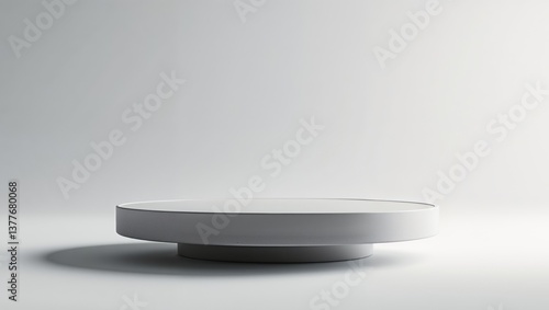 A circular ceramic platform with a matte finish.