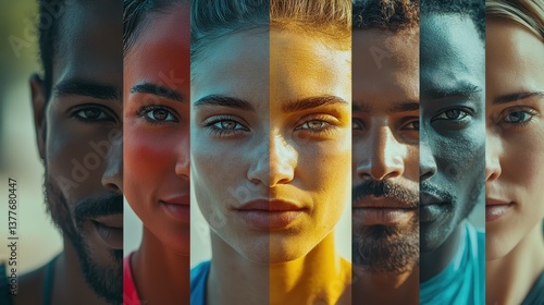 Diverse portrait collage of young adults from various ethnic backgrounds