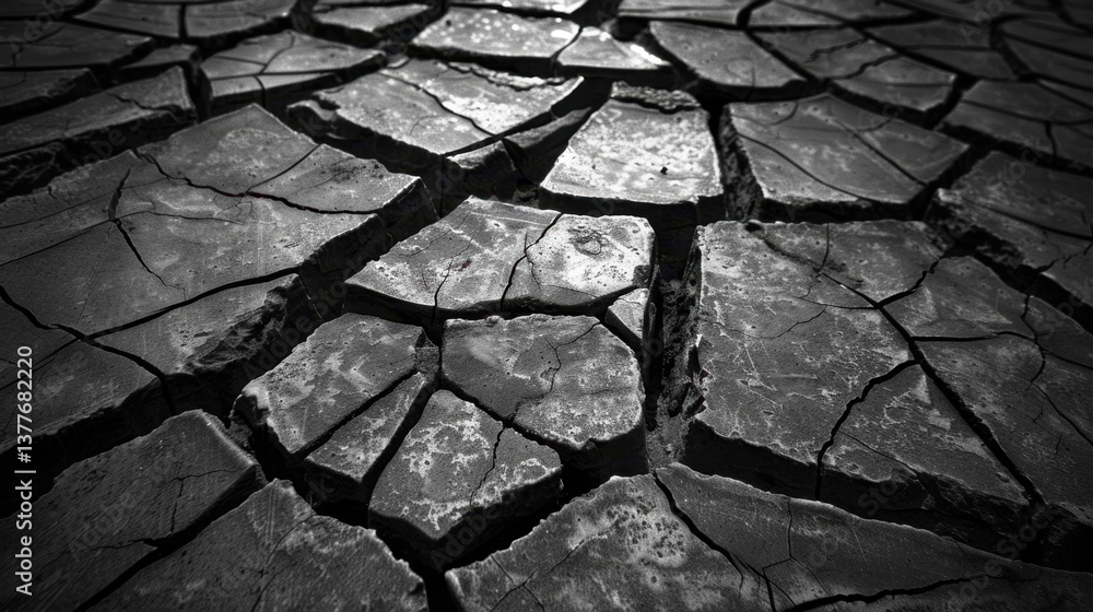 Cracked Concrete: A concrete surface marked with cracks and broken lines, showing the rough texture and signs of wear, evoking a sense of decay and neglect. Cracked Concrete: A concrete surface marked with cracks and broken lines, showing the rough texture and signs of wear, evoking a sense of decay and neglect.