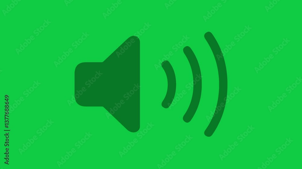 Sound Icon Animation with Alpha Channel | 4K Speaker Volume Symbol Motion Graphic